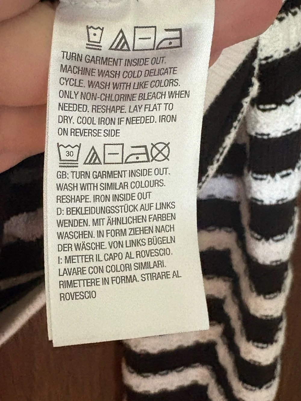 Isaac Mizrahi Live! Black and White Striped V-Neck Button Cardigan - Size L